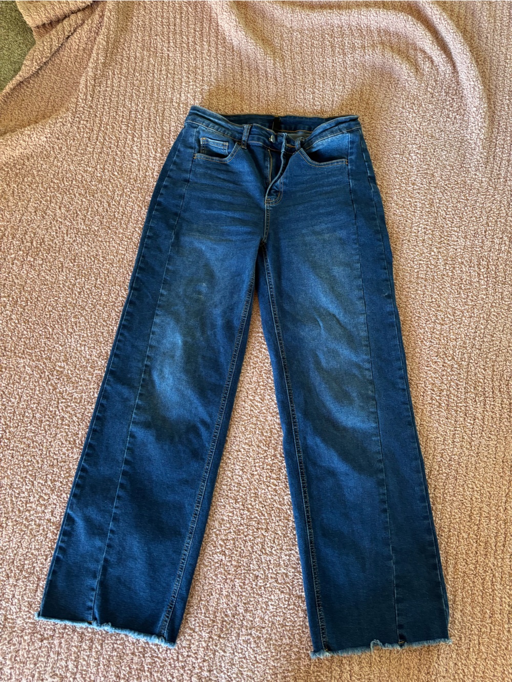 PrettyGarden Dark Blue Wide Leg Jeans